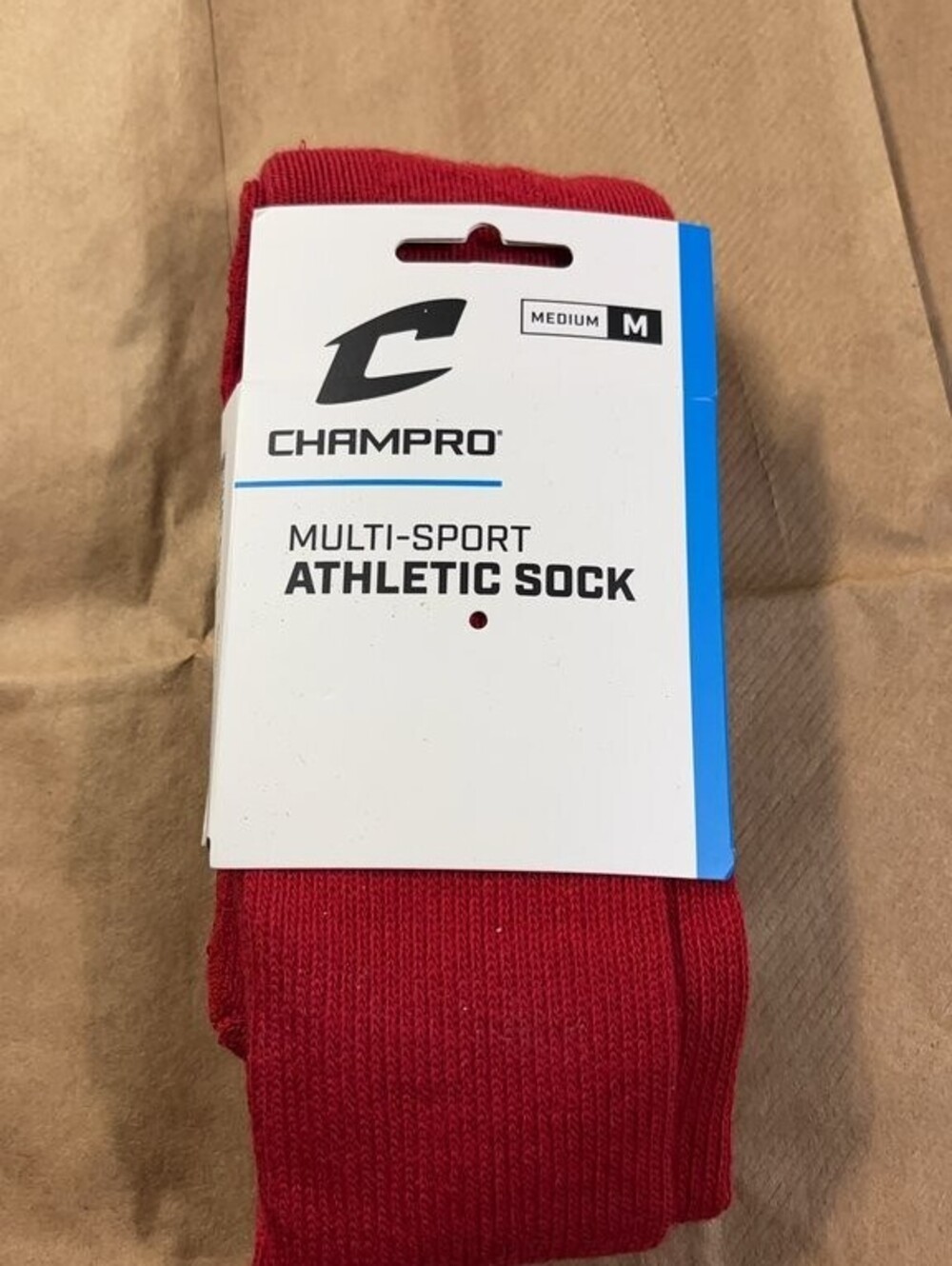 Champro Multi-Sport Athletic Sock - Red, Medium